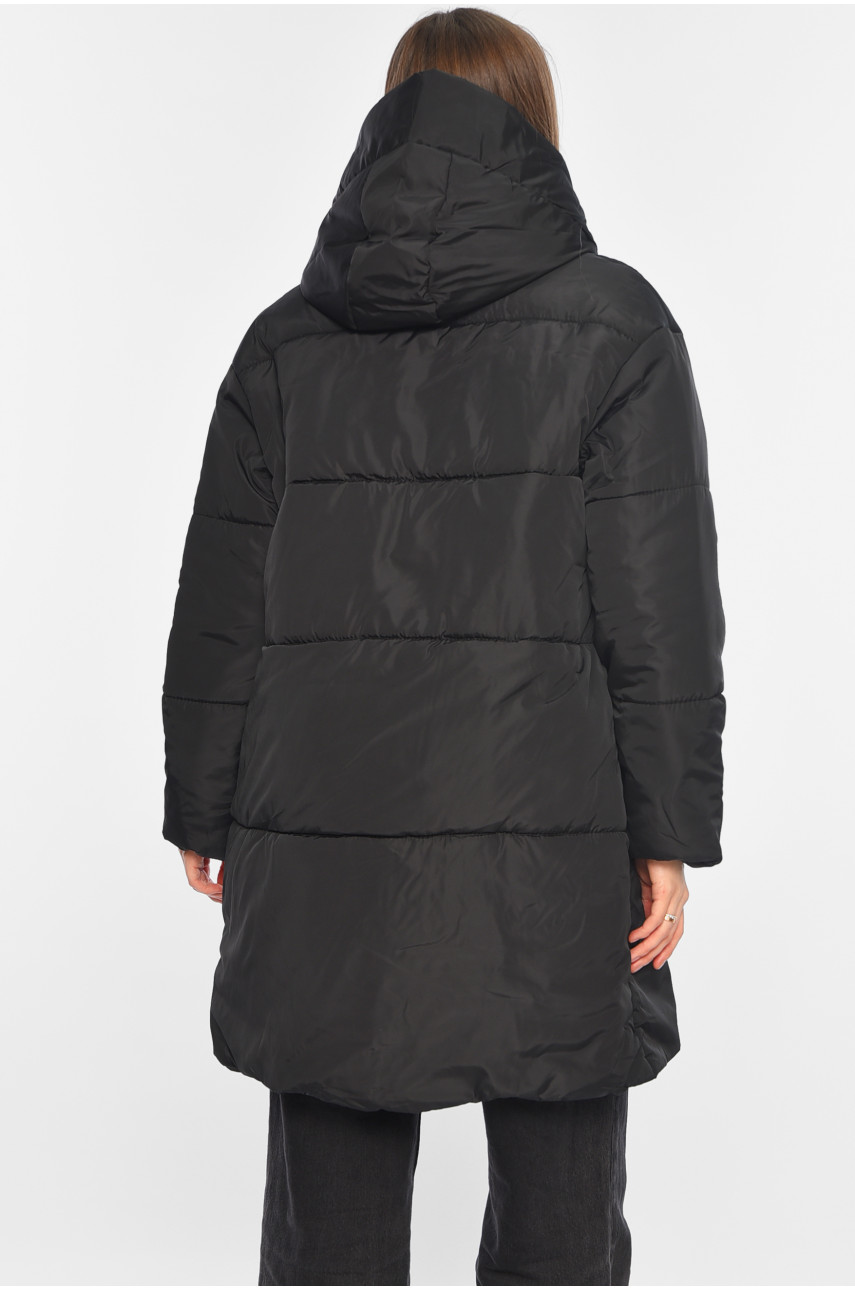 Куртка жіноча демісезонна чорного кольору 341-1 196415