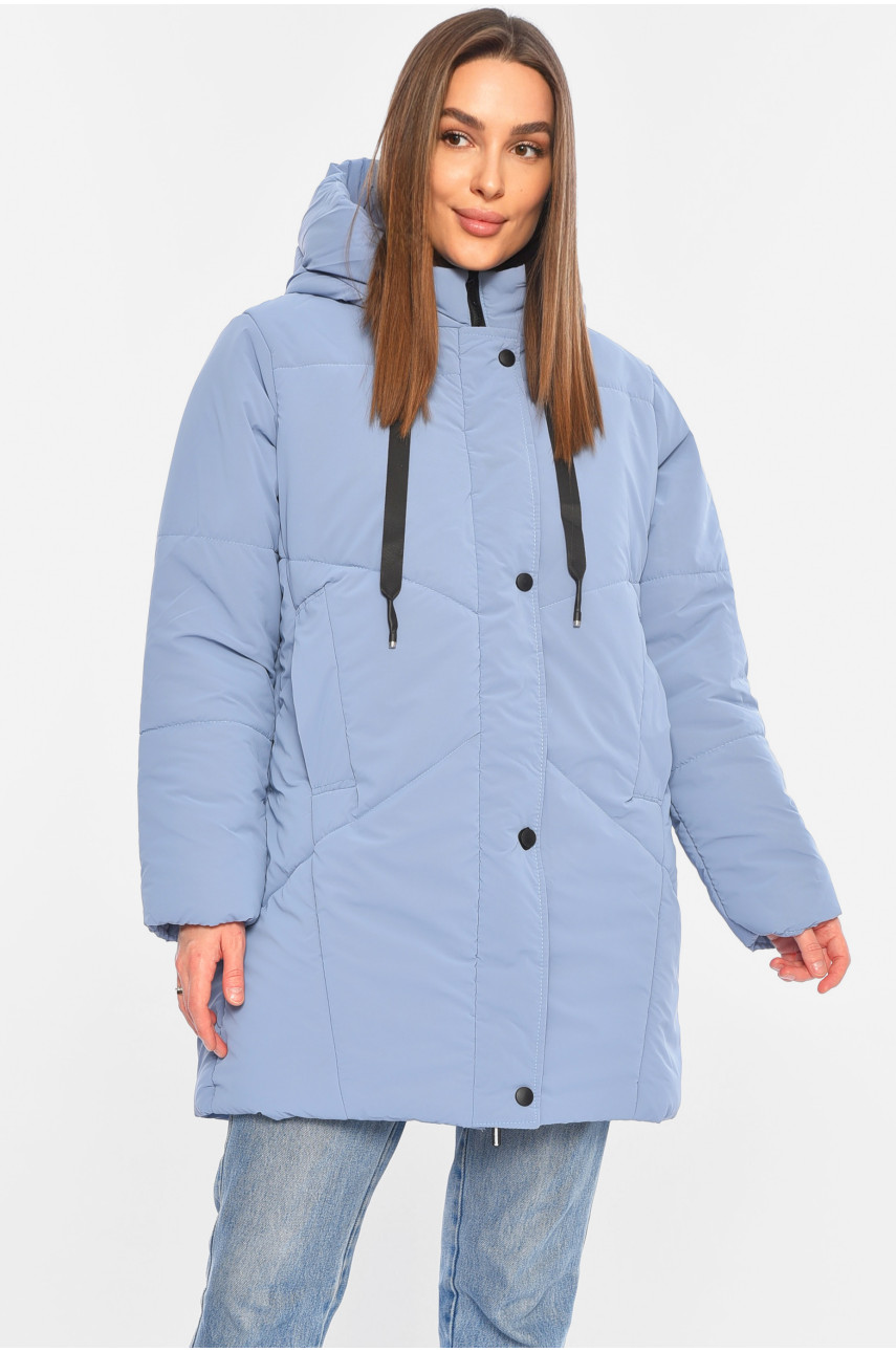 Куртка жіноча демісезонна блакитного кольору 329 196417 Куртка жіноча демісезонна блакитного кольору 329 196417