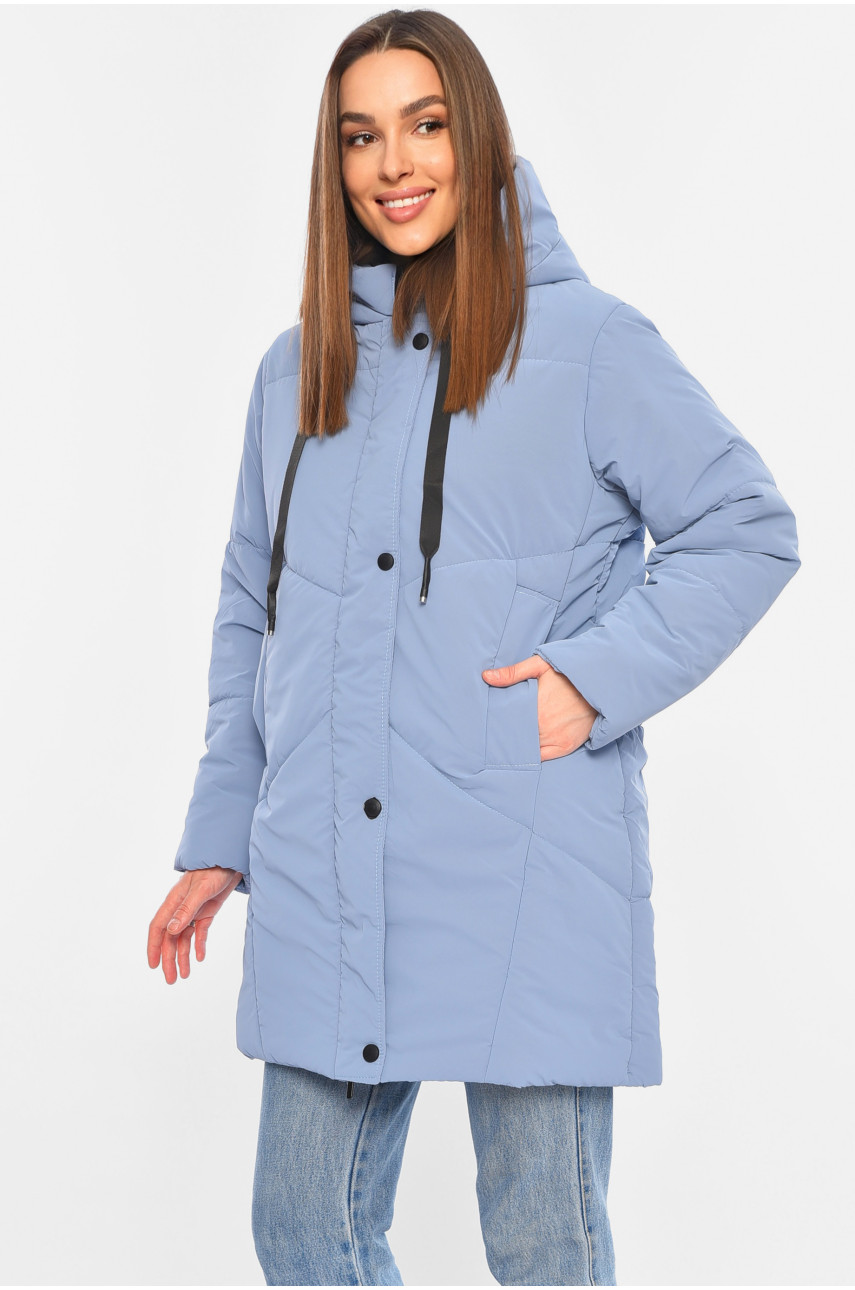 Куртка жіноча демісезонна блакитного кольору 329 196417 Куртка жіноча демісезонна блакитного кольору 329 196417