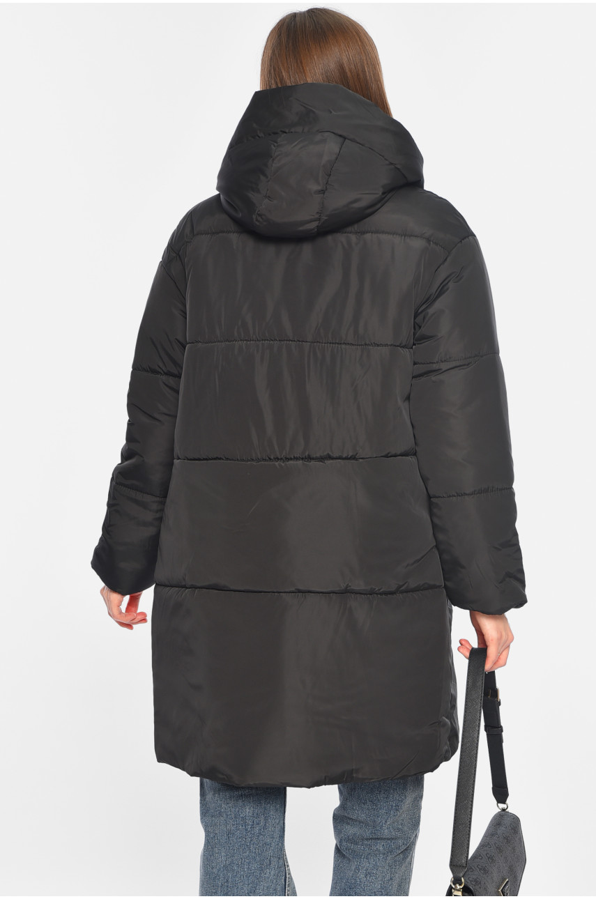 Куртка жіноча демісезонна чорного кольору 341-1 196419