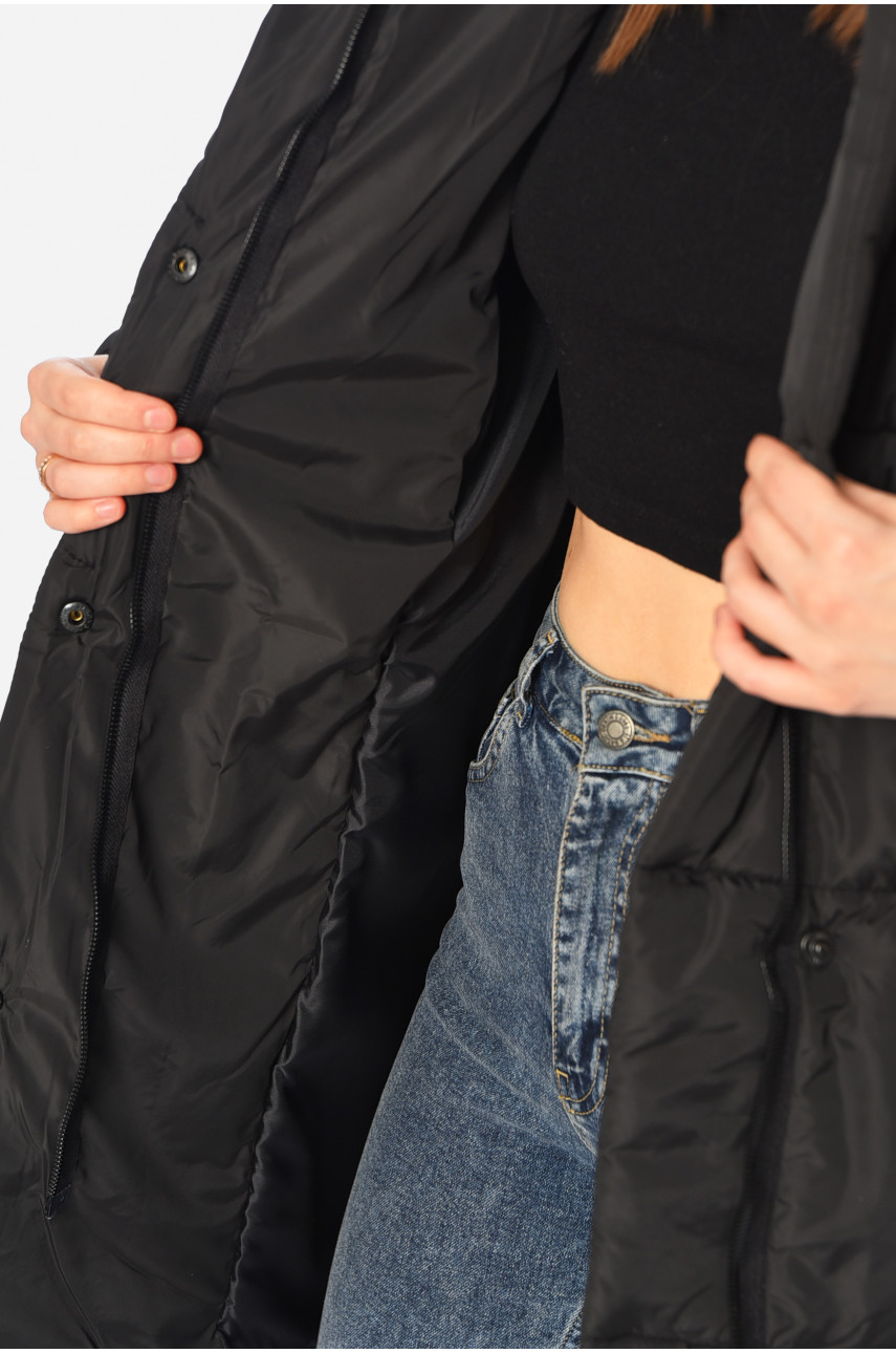 Куртка жіноча демісезонна чорного кольору 341-1 196419