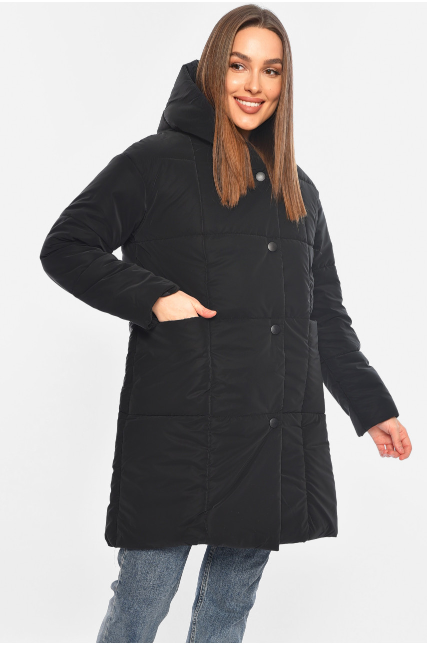 Куртка жіноча демісезонна чорного кольору 341 196420