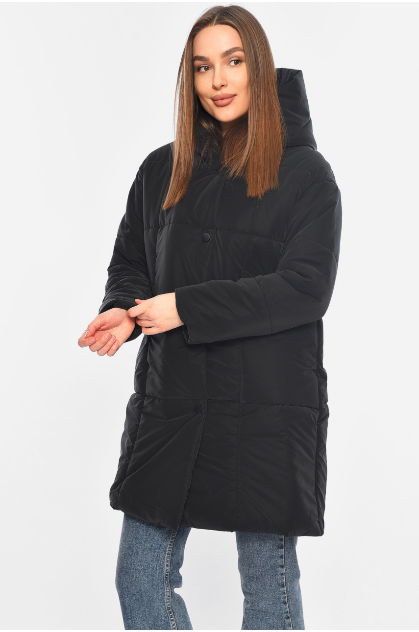 Куртка жіноча демісезонна чорного кольору 341 196420