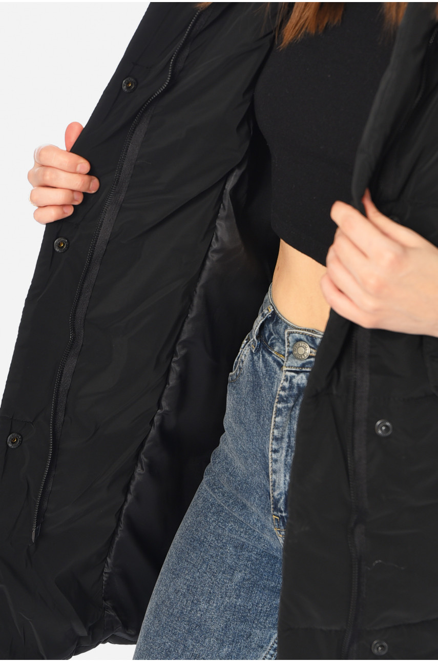 Куртка жіноча демісезонна чорного кольору 341 196420
