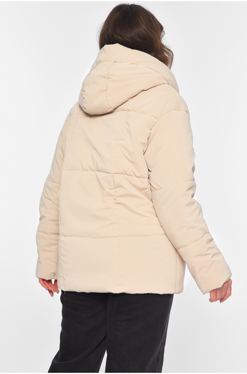 Куртка жіноча демісезонна світло-бежевого кольору 268 196422