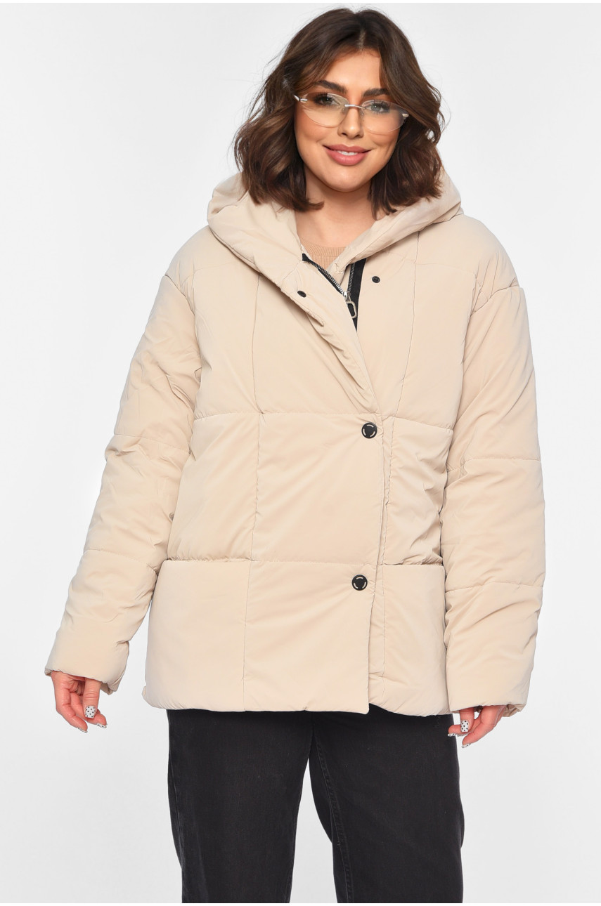 Куртка жіноча демісезонна бежевого кольору 268 196423