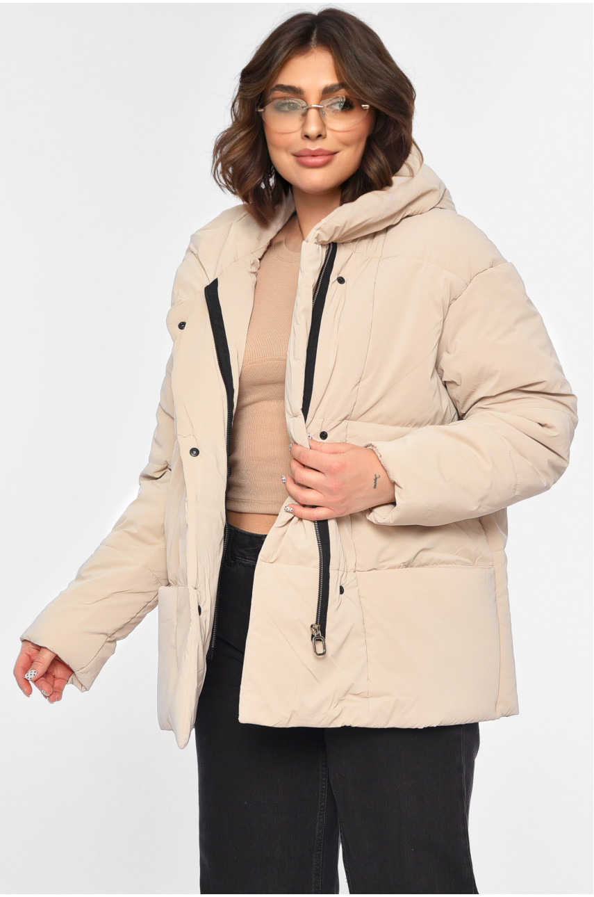 Куртка жіноча демісезонна бежевого кольору 268 196423