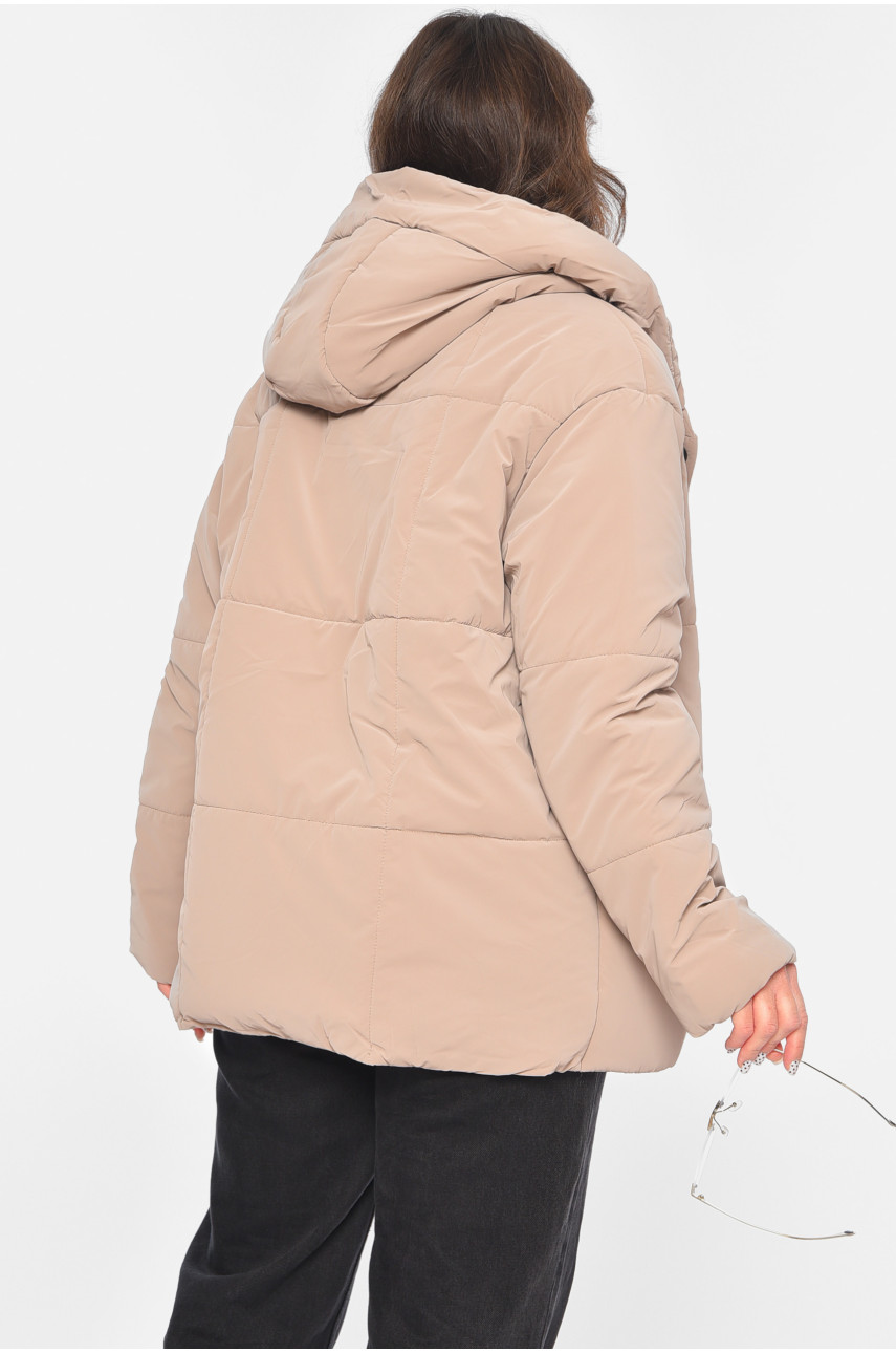 Куртка жіноча демісезонна темно-бежевого кольору 268 196424