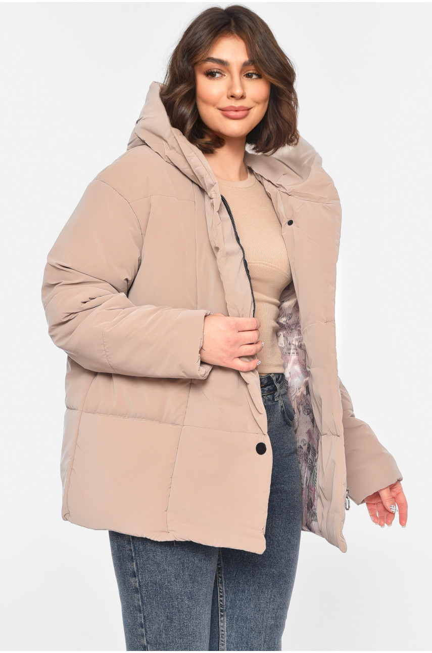 Куртка жіноча демісезонна світло-рожевого кольору 268 196425