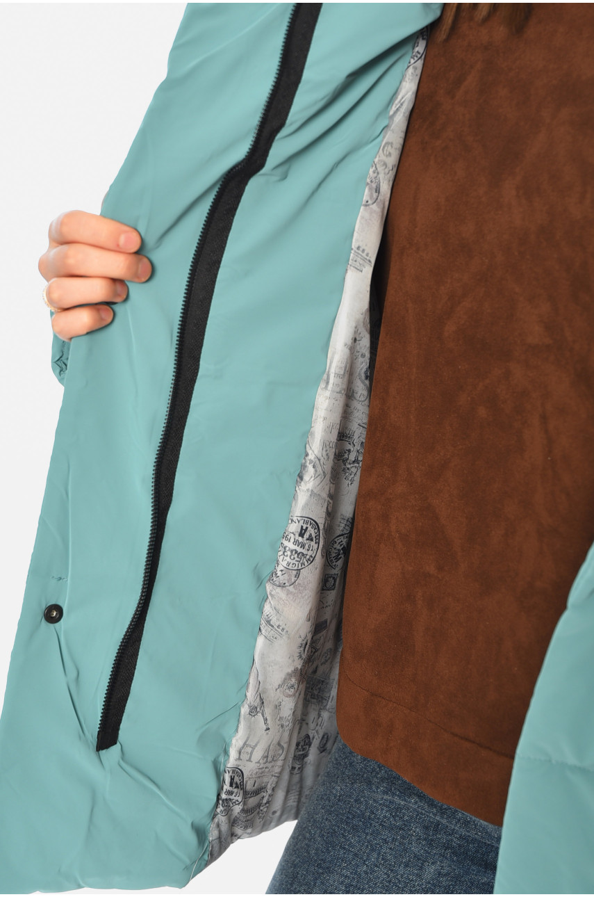 Куртка жіноча демісезонна зеленого кольору 268 196442