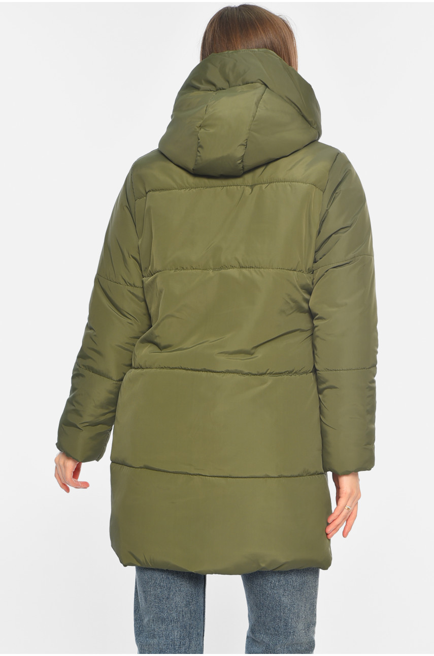 Куртка жіноча демісезонна зеленого кольору 329-1 196444