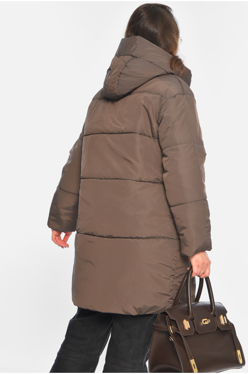 Куртка жіноча демісезонна шоколадного кольору 341-1 196451