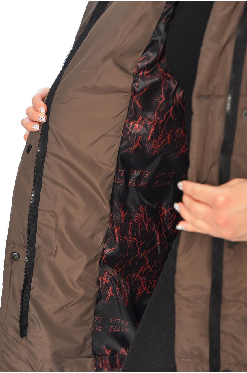 Куртка жіноча демісезонна шоколадного кольору 341-1 196451