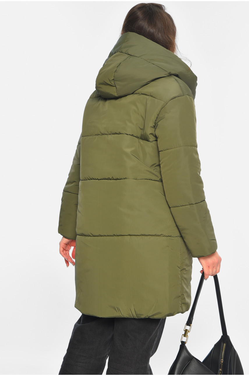 Куртка жіноча демісезонна зеленого кольору 341-1 196452