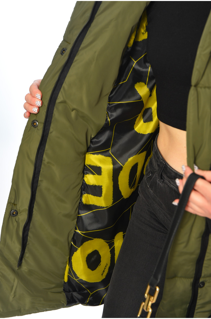 Куртка жіноча демісезонна зеленого кольору 341-1 196452