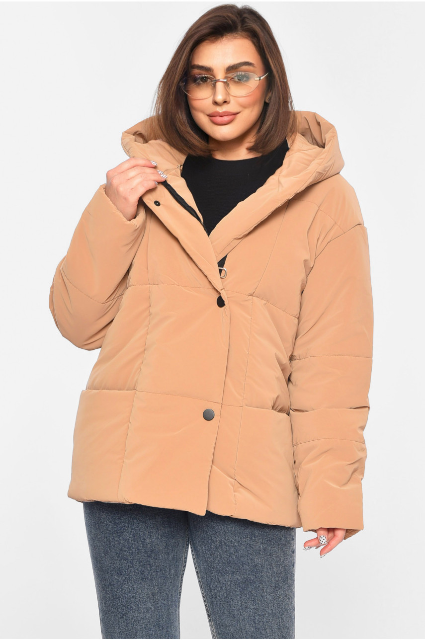 Куртка жіноча демісезонна коричневого кольору 268 196465