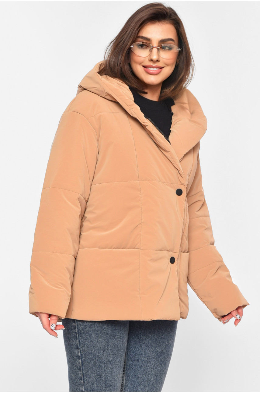 Куртка жіноча демісезонна коричневого кольору 268 196465
