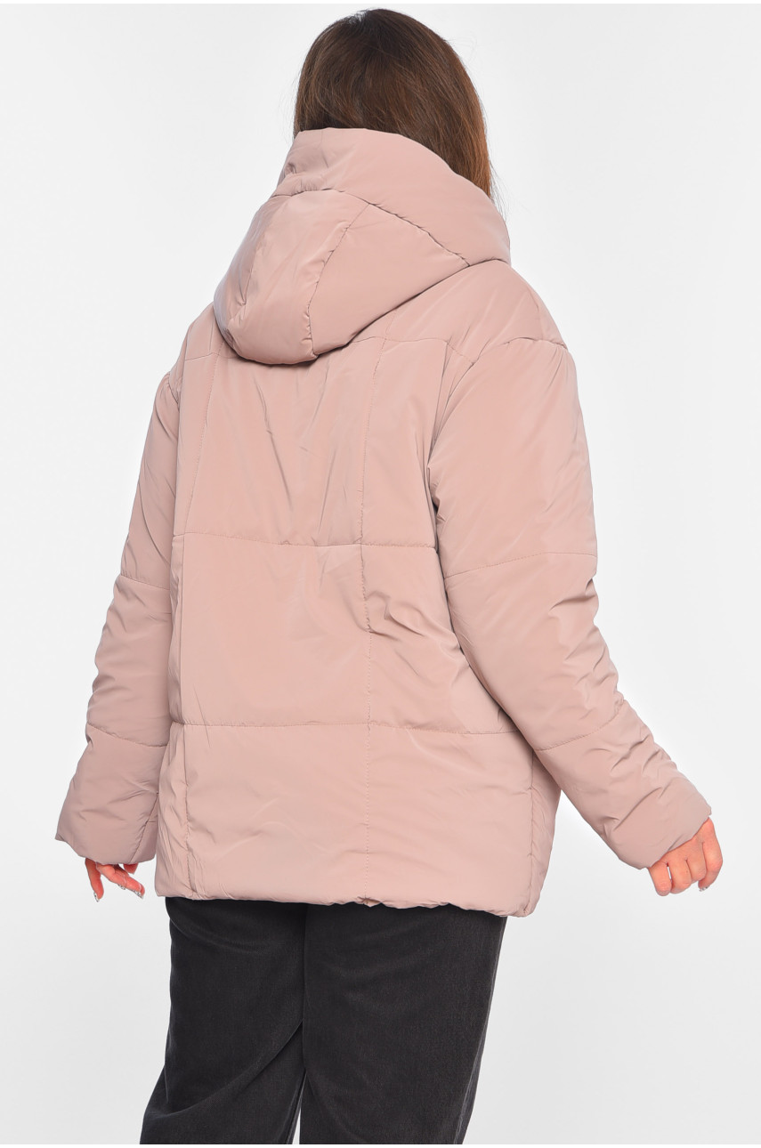 Куртка жіноча демісезонна темно-рожевого кольору 268 196467