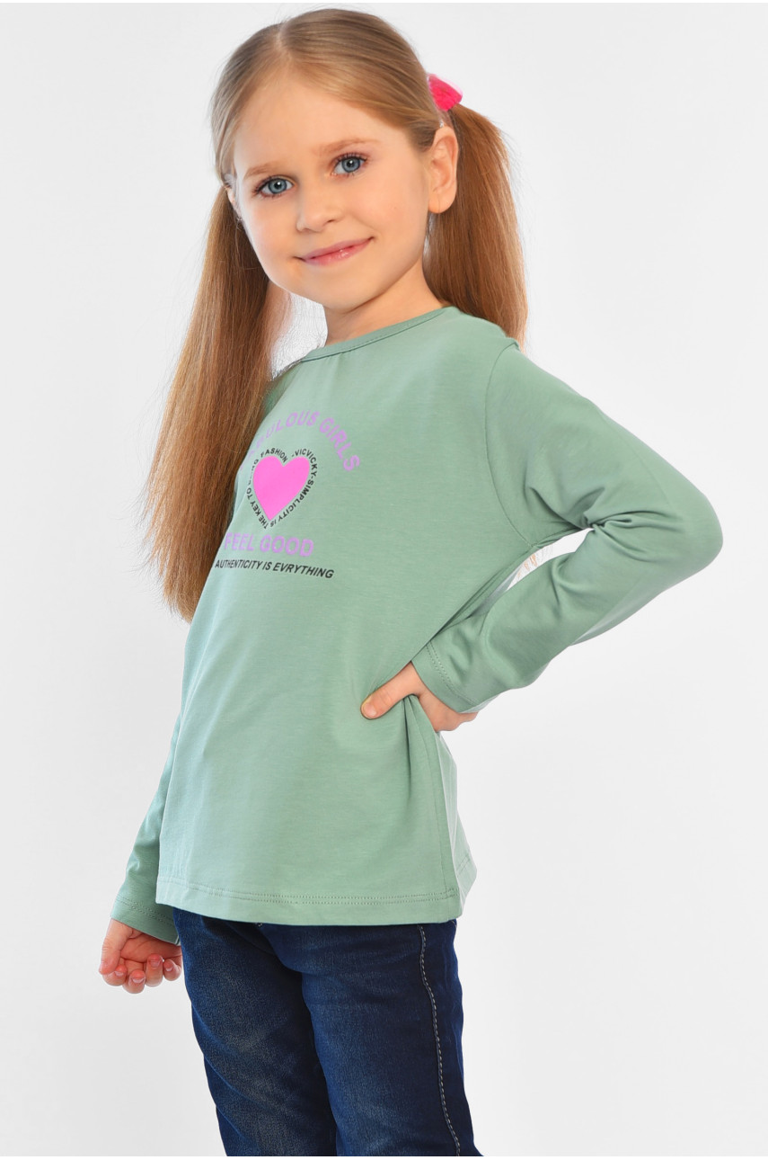 Лонгслив детский для девочки мятного цвета 7702-2 196527