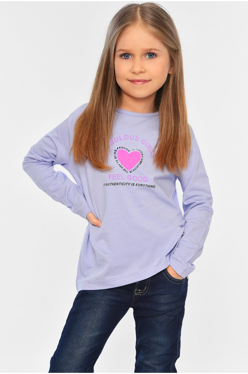 Лонгслив детский для девочки лавандового цвета 7702-2 196528