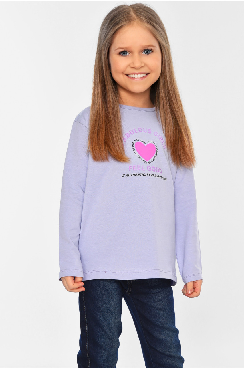 Лонгслив детский для девочки лавандового цвета 7702-2 196528