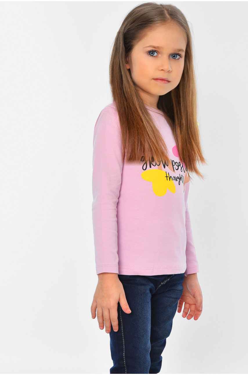 Лонгслив детский для девочки розового цвета 7702-3 196530