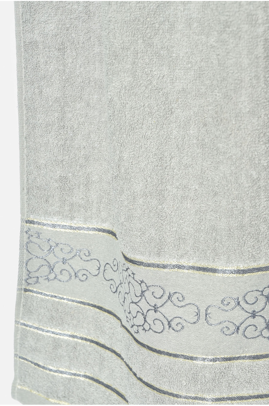 Рушник банний махровий сірого кольору 152-17 196531