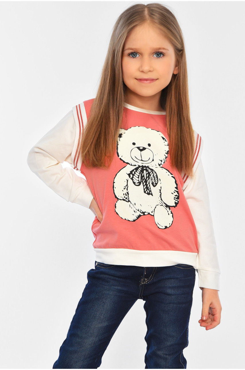 Свитшот детский для девочки пудрового цвета 9406 196535