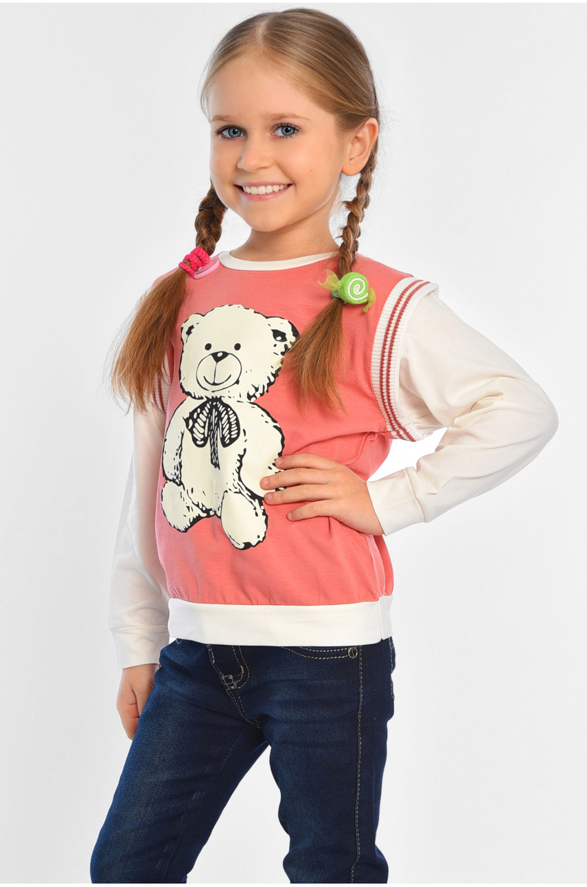 Свитшот детский для девочки пудрового цвета 9406 196535