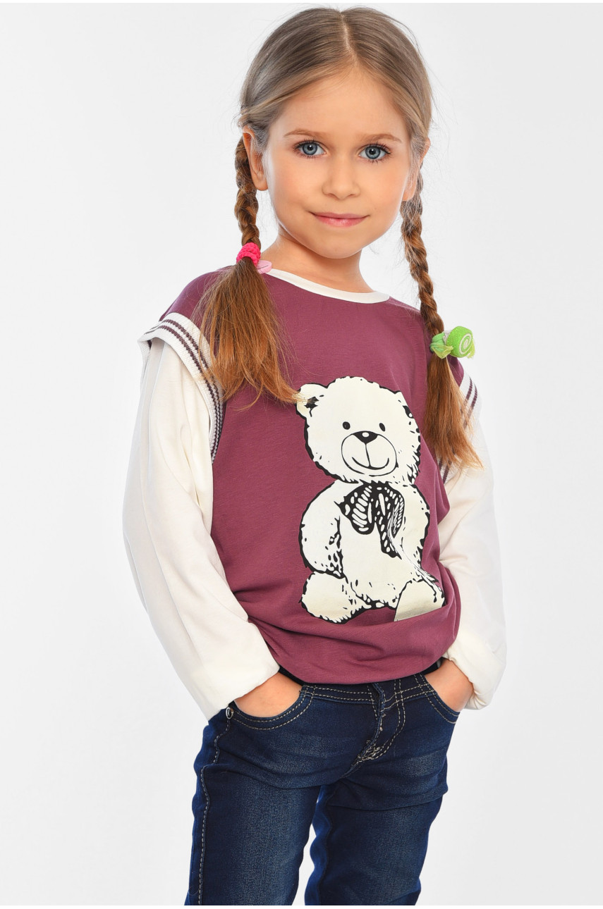 Свитшот детский для девочки сливового цвета 9407 196536