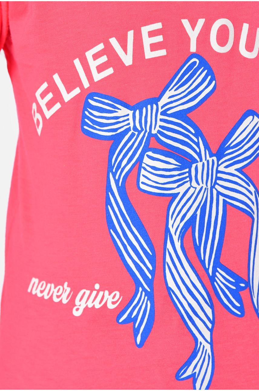 Лонгслів дитячий для дівчинки рожевого кольору м0 196544