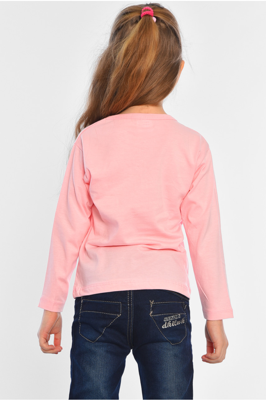 Лонгслив детский для девочки светло-розового цвета м03 196549