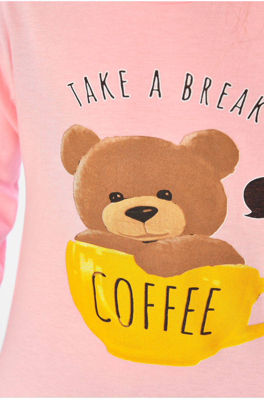 Лонгслив детский для девочки светло-розового цвета м03 196549