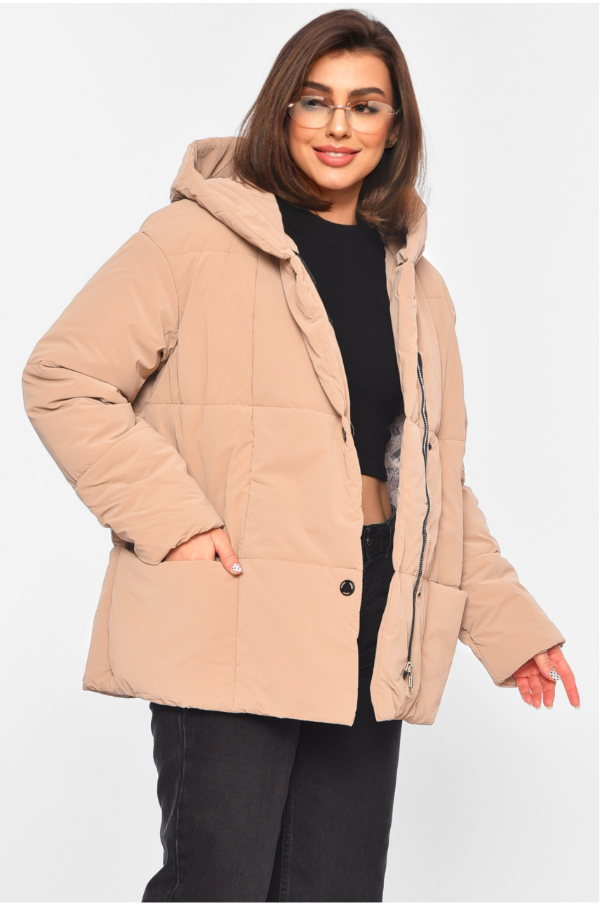 Куртка жіноча демісезонна бежевого кольору 268 196554