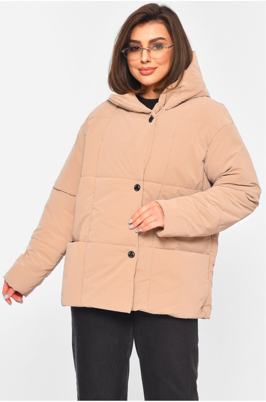 Куртка жіноча демісезонна бежевого кольору 268 196554