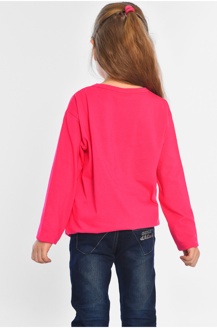 Лонгслив детский для девочки малинового цвета м18 196555