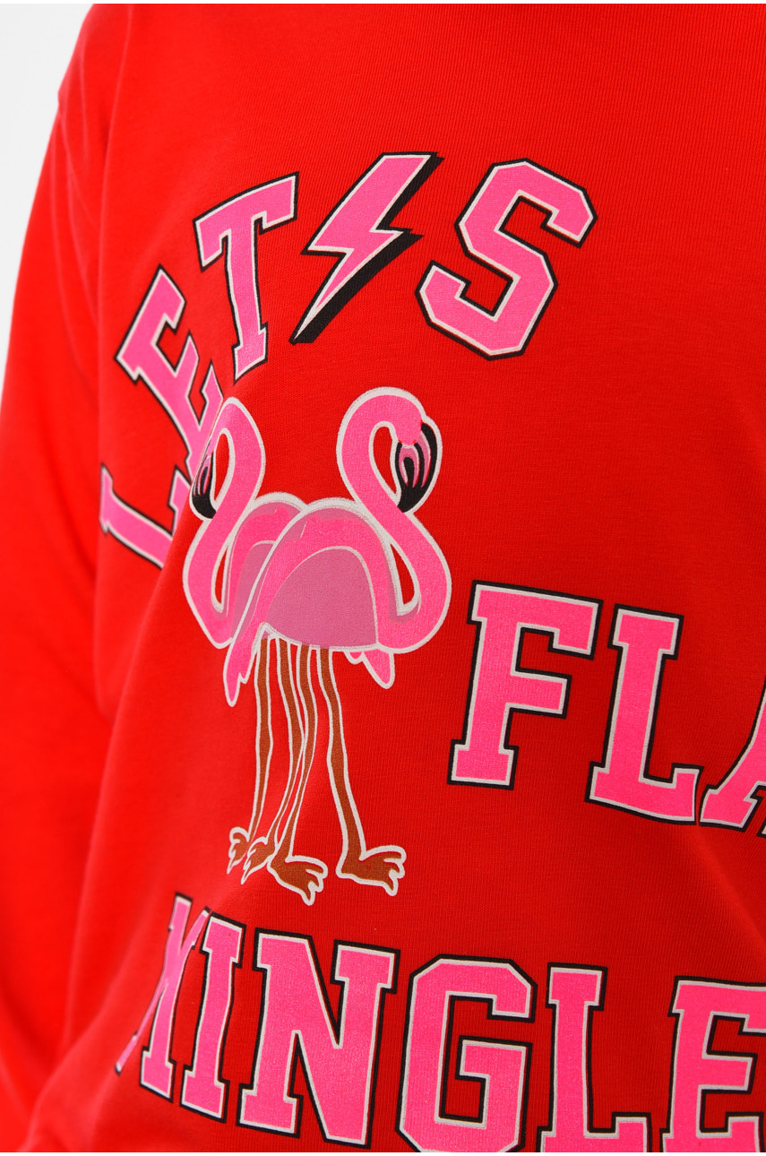 Лонгслив детский для девочки красного цвета м2005 196558