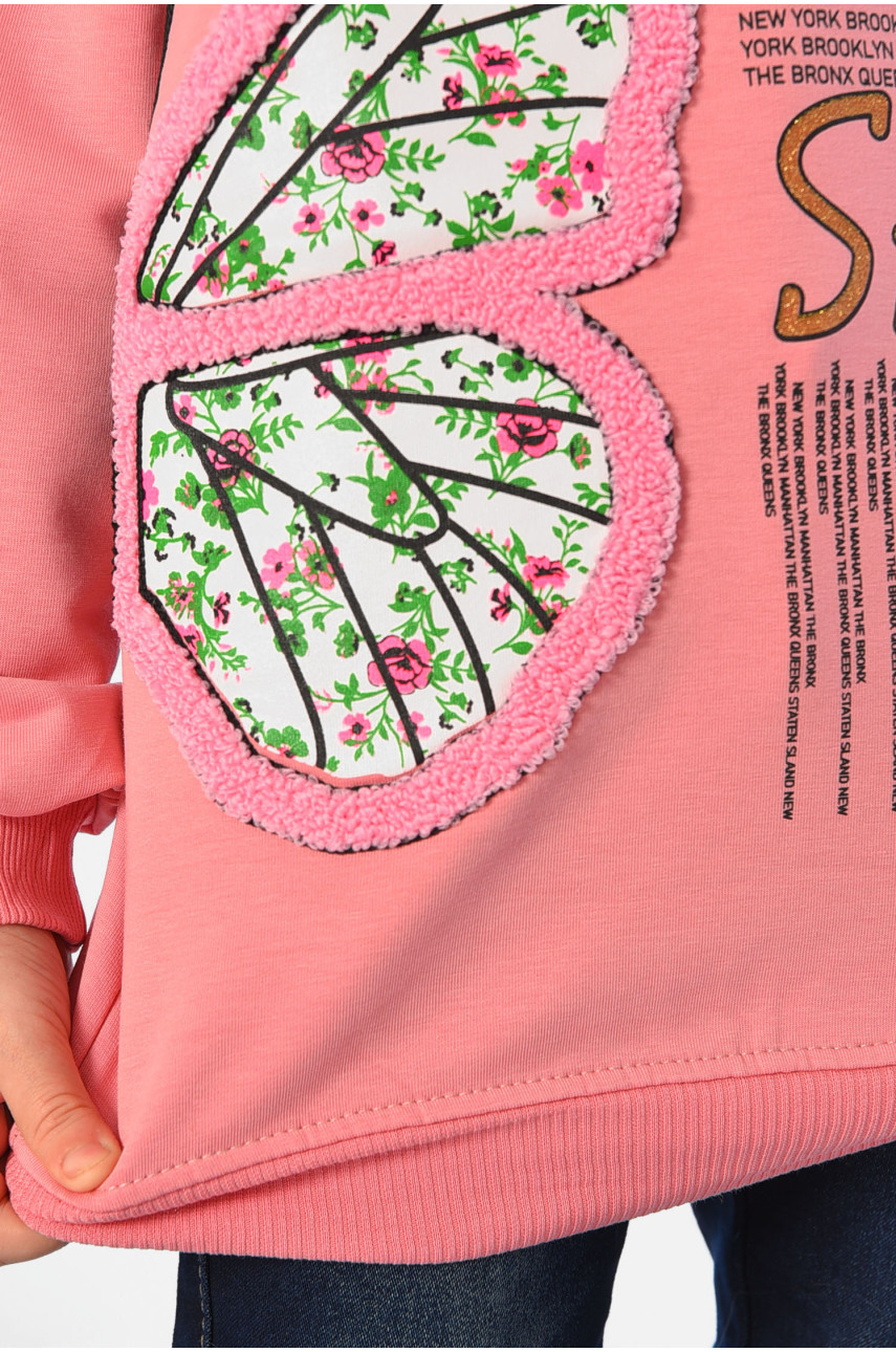Свитшот детский для девочки пудрового цвета 8117 196561