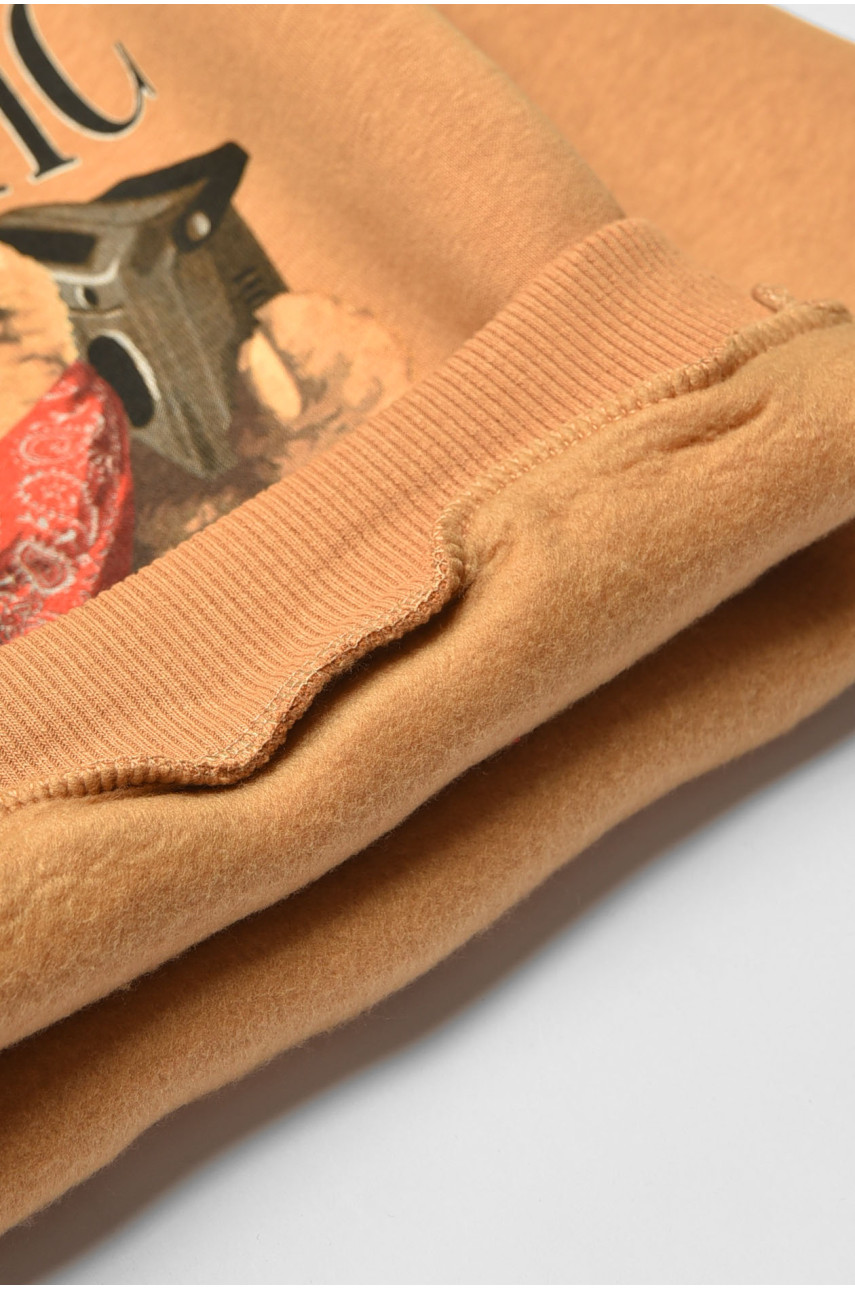 Світшот дитячий зимовий на флісі світло-коричневого кольору м6032 196562 Світшот дитячий зимовий на флісі світло-коричневого кольору м6032 196562