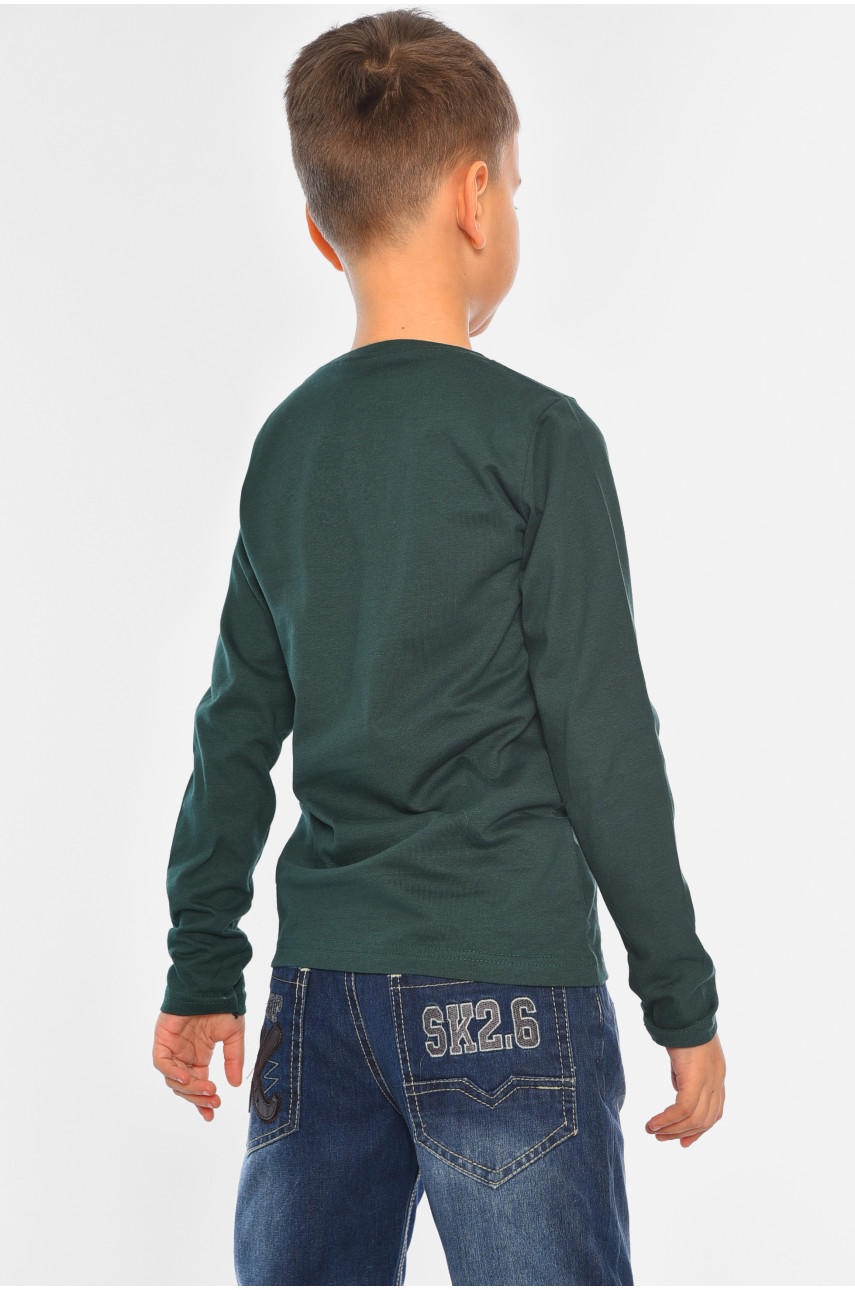 Лонгслів дитячий для хлопчика темно-зеленого кольору м7030 196567 Лонгслів дитячий для хлопчика темно-зеленого кольору м7030 196567