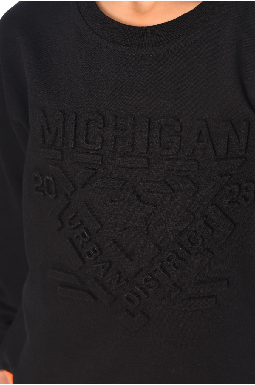 Світшот дитячий для хлопчика чорного кольору 8211 196568 Світшот дитячий для хлопчика чорного кольору 8211 196568