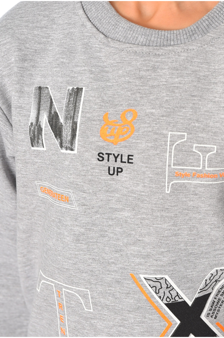 Свитшот детский для мальчика серого цвета м06 196574