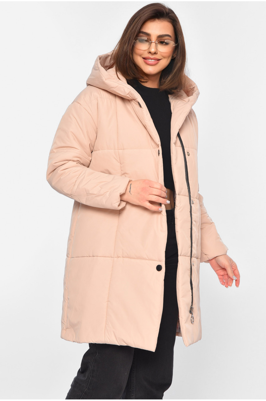 Куртка жіноча демісезонна світло-бежевого кольору 341-1 196605