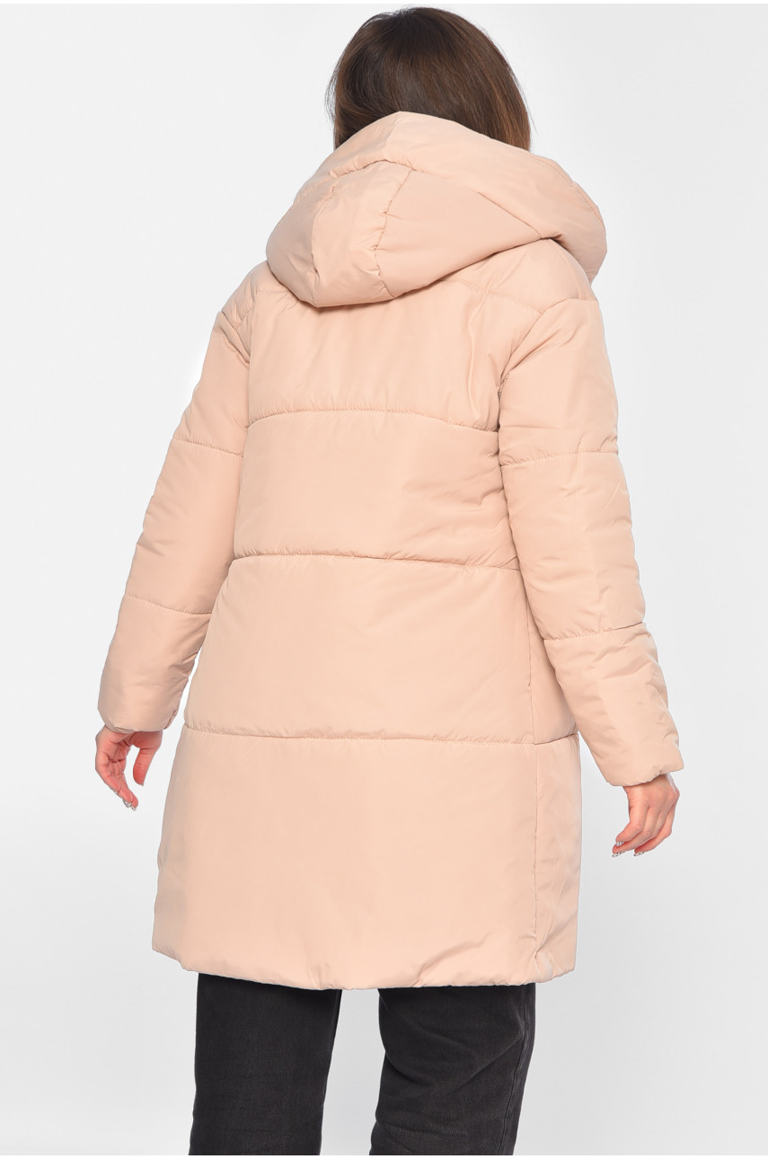 Куртка жіноча демісезонна світло-бежевого кольору 341-1 196605