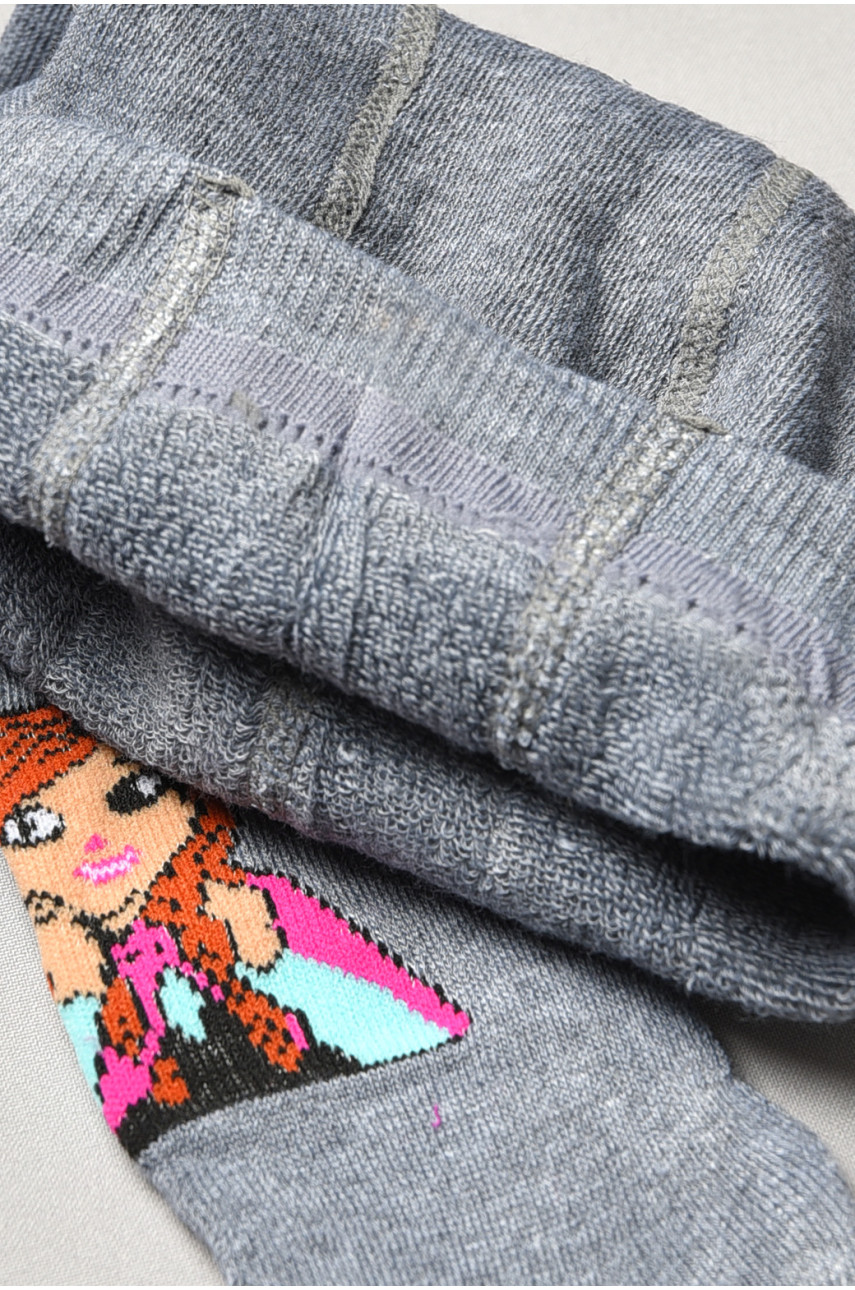 Колготи дитячі махрові для дівчинки сірого кольору з малюнком Т007 196622 Колготи дитячі махрові для дівчинки сірого кольору з малюнком Т007 196622