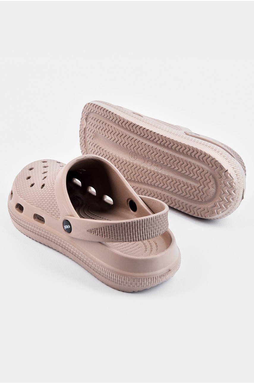 Кроксы женские темно-бежевого цвета С-98 196655