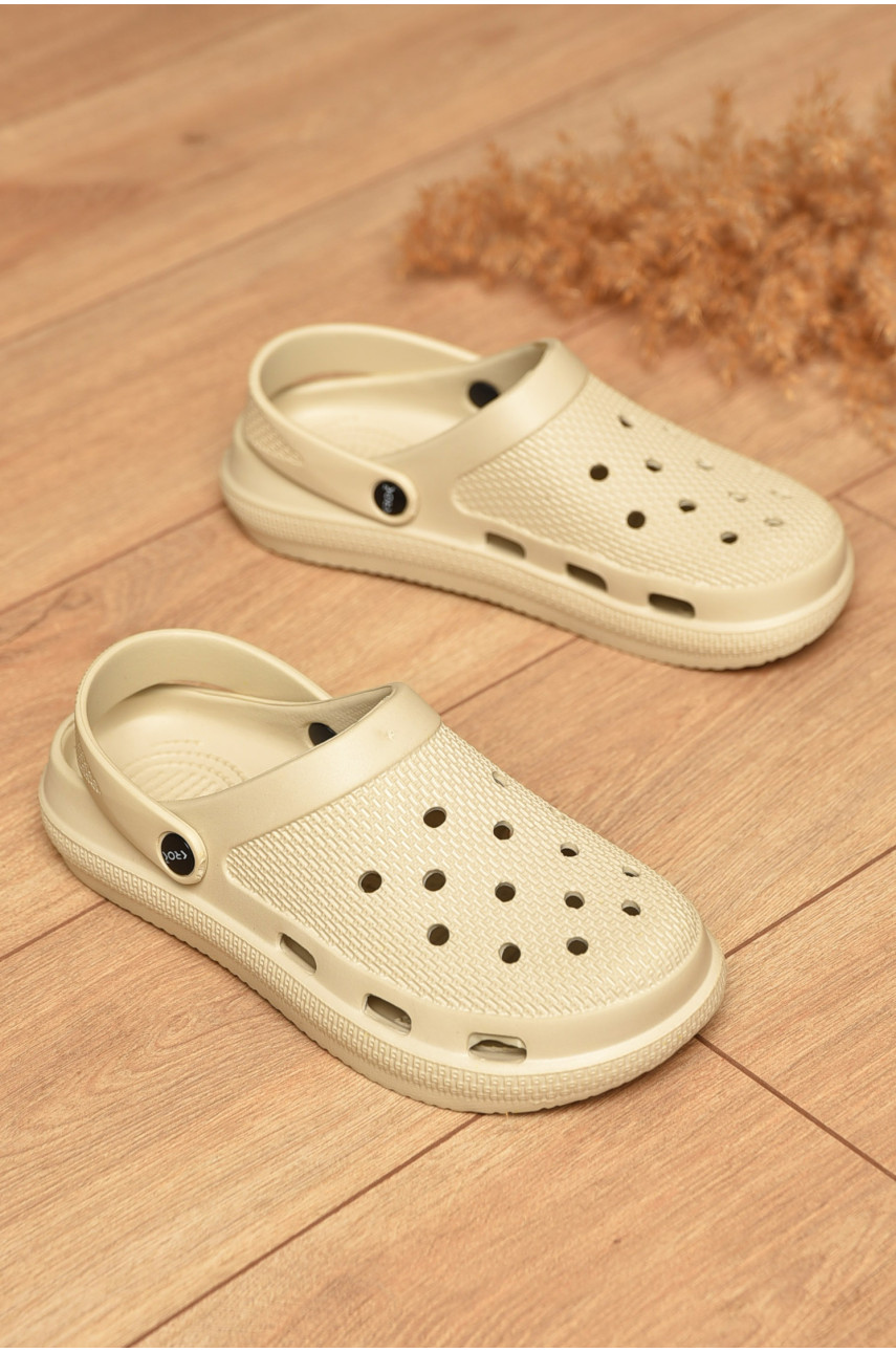 Кроксы женские светло-бежевого цвета С-98 196659