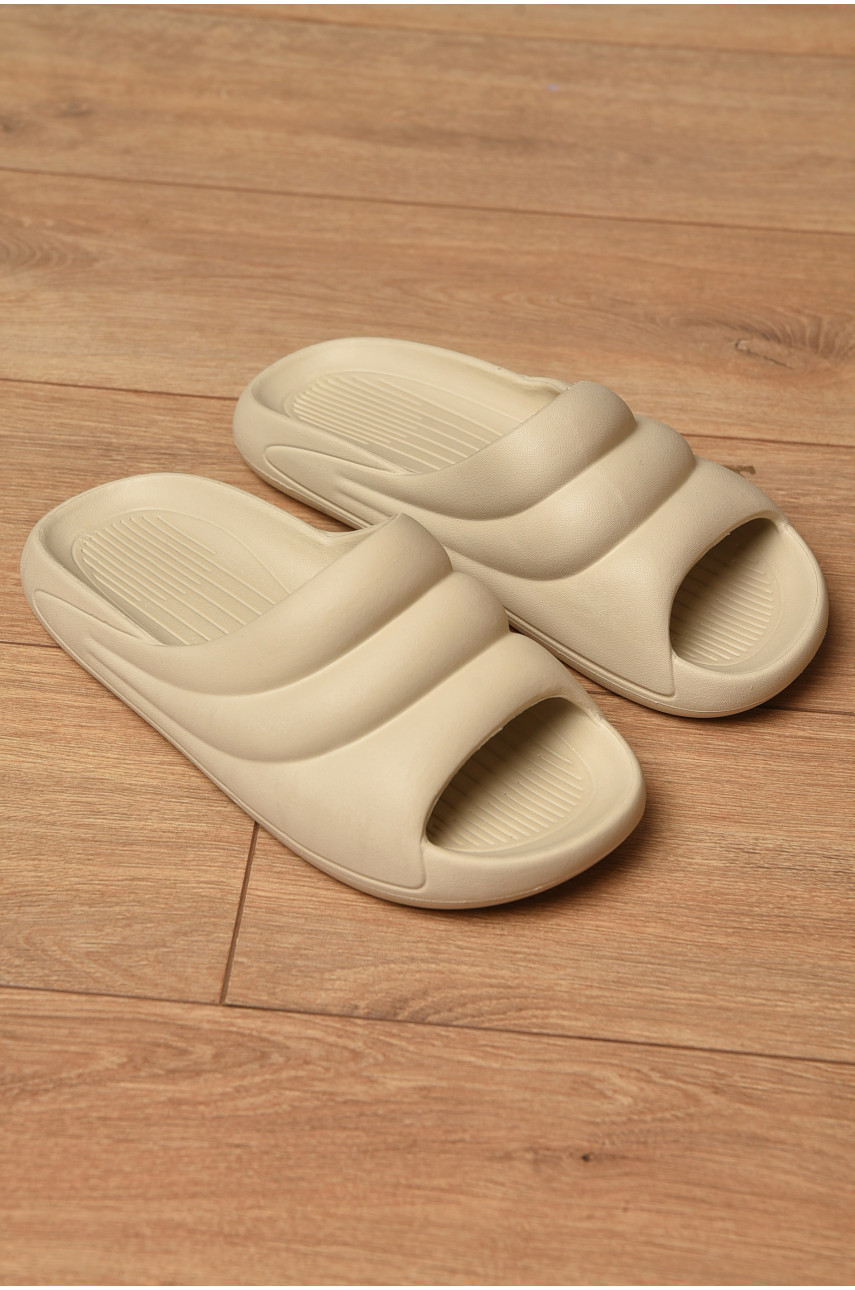 Шльопанці піна жіночі бежевого кольору с-97 196660