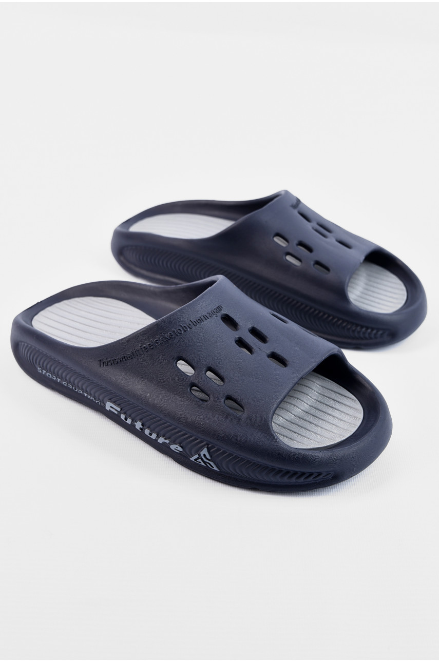 Шлепанцы мужские пена темно-синего цвета L-136 196667