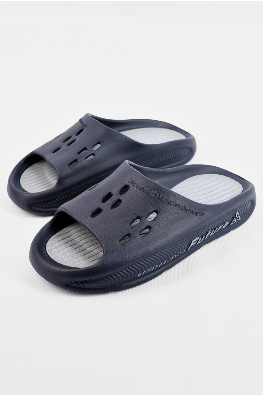 Шлепанцы мужские пена темно-синего цвета L-136 196667